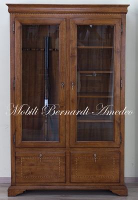 Classic style rifle display cabinet, Italian artisan product